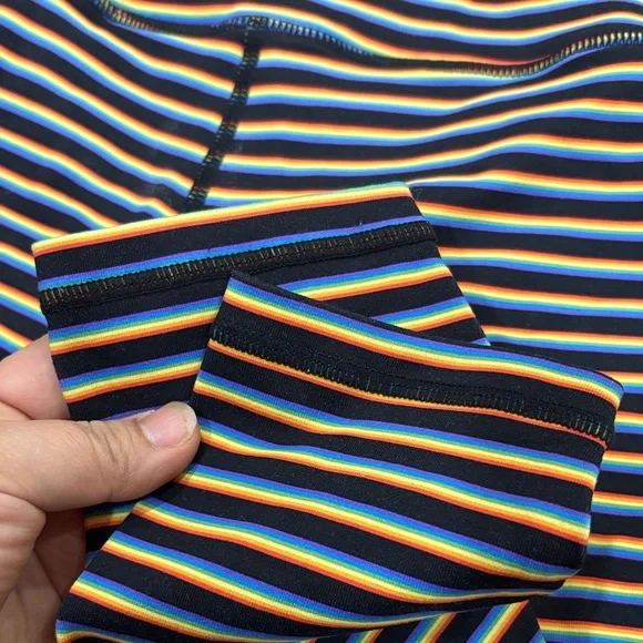 Spiritual Gangster Essential Rainbow Striped High-Waisted Sculpt Leggings XS ** - Picture 9 of 9